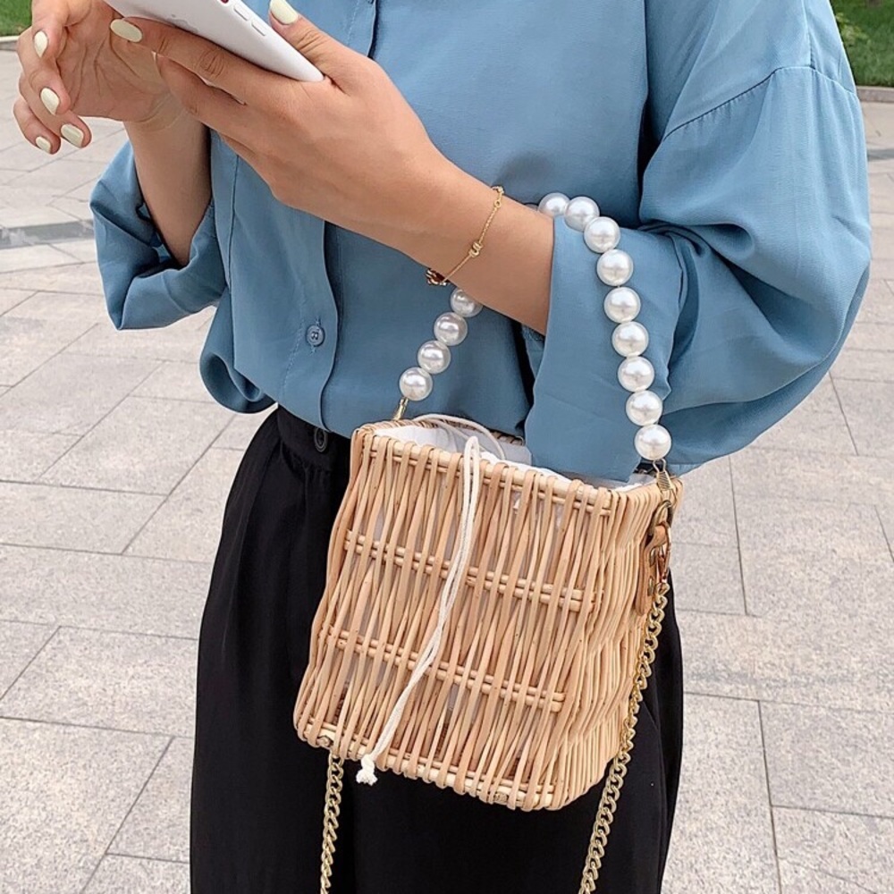 Rattan Woven Bucket Bag